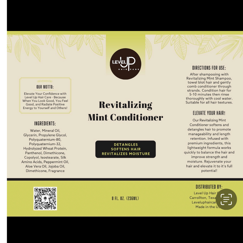 LEVEL UP Revitalizing Mint Conditioner 8 oz.