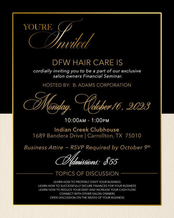 Salon Owners Financial Seminar